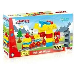 Set de constructii cu trenulet - 58 piese