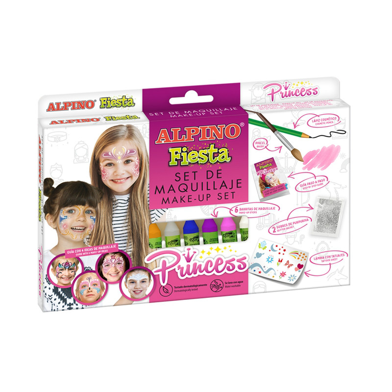 Set machiaj ALPINO Princess - 6 culori x 5 gr   accesorii