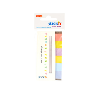 Stick index hartie color 45 x 15 mm, 6 x 30 file/set, Stickn - 6 culori alb/neon