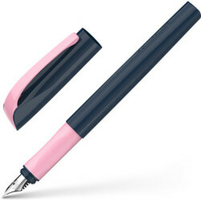 Stilou SCHNEIDER Xpect (tip M - medium) - corp negru, clema si rubber grip roze