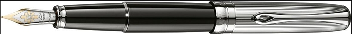 Stilou de lux Diplomat Excellence A - guilloch chrome black - penita aurita 14kt