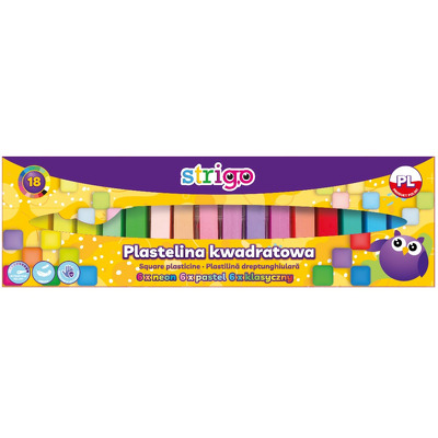 Strigo Plastilina 18 culori mix (6 neon, 6 pastel, 6 clasice)