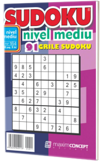 Sudoku nivel mediu. 91 grile sudoku. Numarul 164.