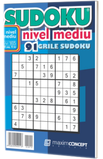 Sudoku nivel mediu. 91 grile sudoku. Numarul 165.