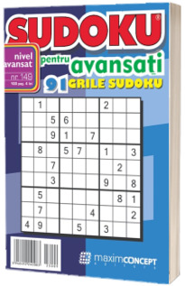 Sudoku pentru avansati. 91 grile sudoku. Numarul 149