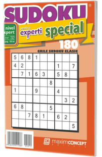 Sudoku pentru experti special, numarul 32. 180 de grile sudoku clasic