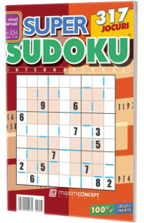 Super Sudoku, numarul 234. Nivel avansat