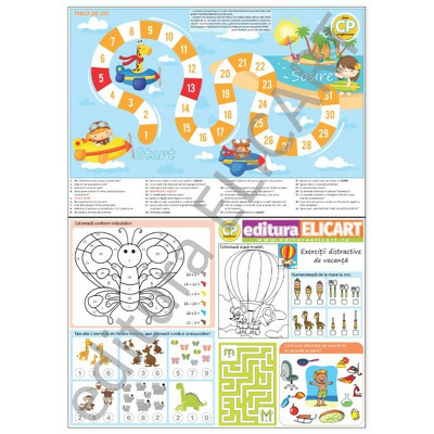 Tabla de joc - Jocul vacantei - clasa pregatitoare