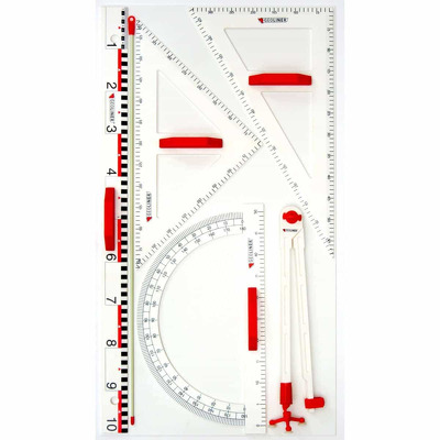 Trusa de instrumente geometrice pentru tabla