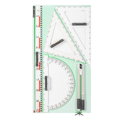 Trusa geometrie pentru tabla scolara Magnetica III, Re-Plastic