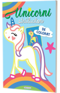 Unicorni stralucitori de colorat, bleu